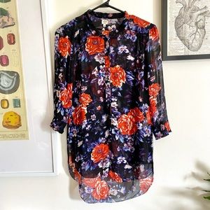 Silk floral blouse